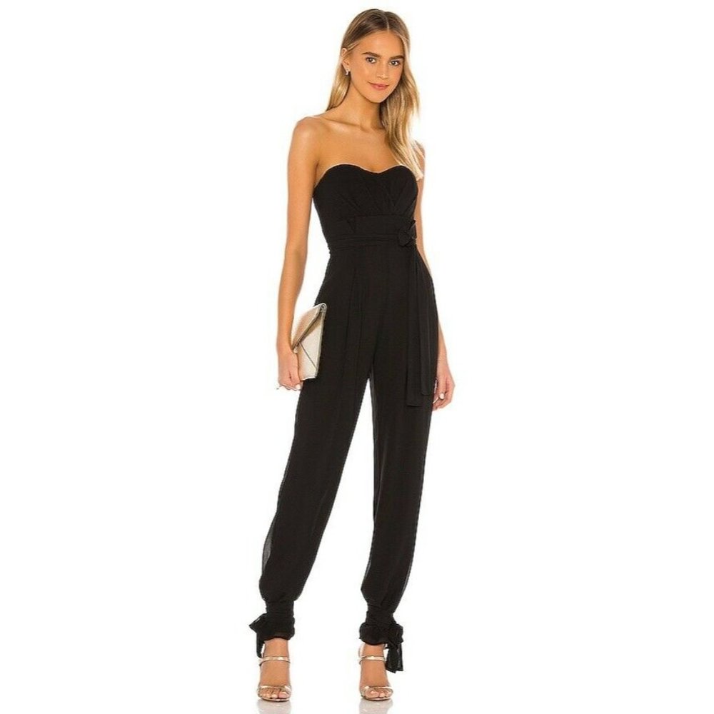 Michael Costello Black Strapless Jumpsuit